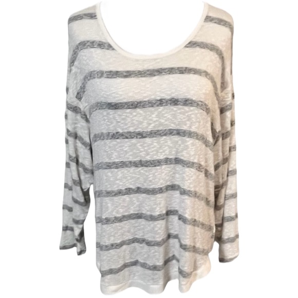 Altar’d State Metallic Stripped Top with Batwing Sleeves - Picture 1 of 2